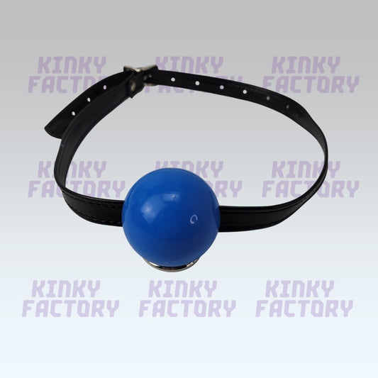 Blue Ballgag – Adjustable Leather Strap - 42 to 56 mm