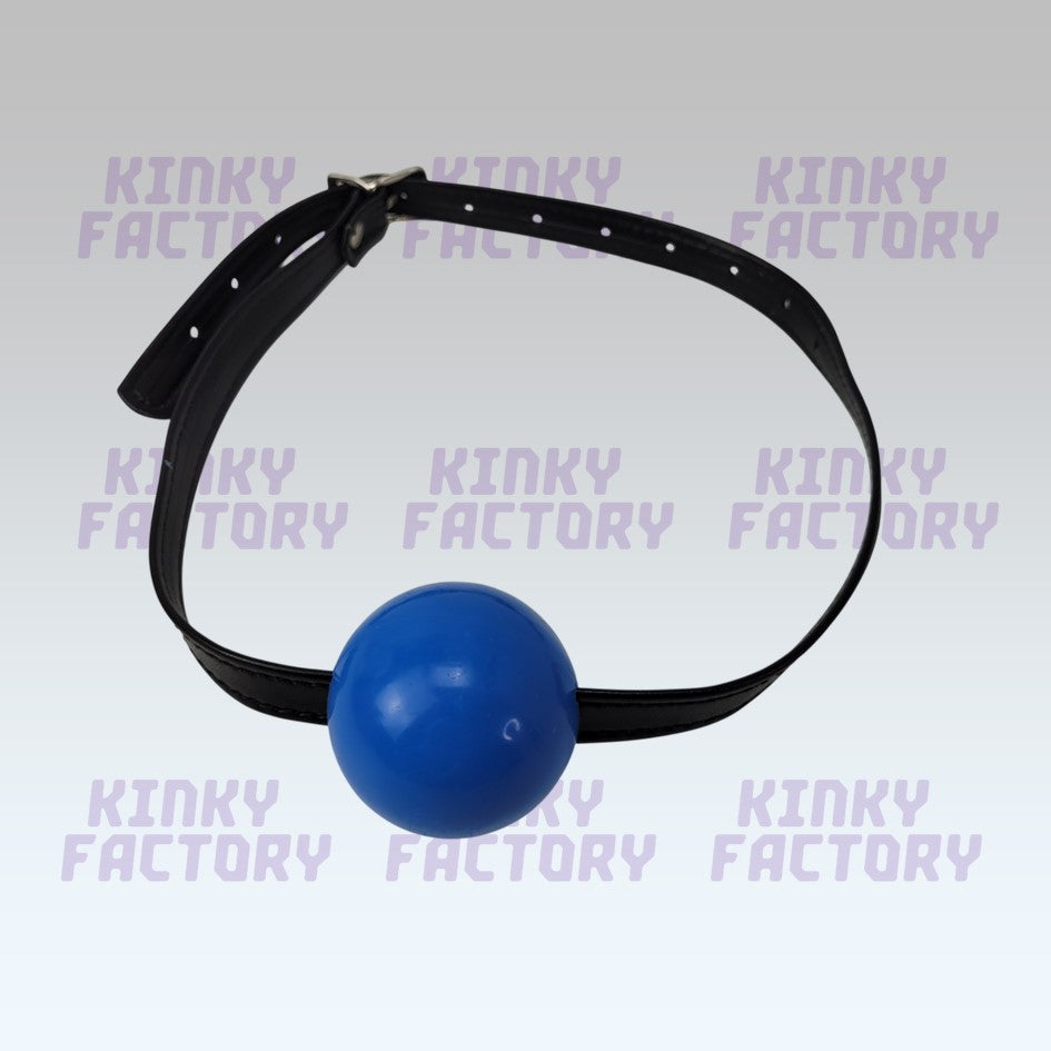 Blue Ballgag – Adjustable Leather Strap - 42 to 56 mm