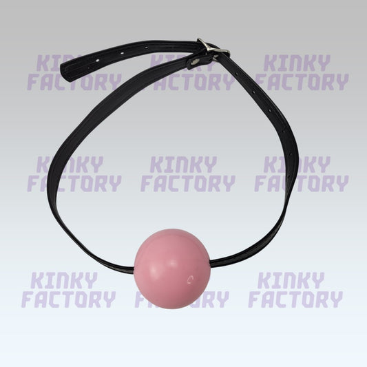 Pink Ballgag – Adjustable Leather Strap - 42 to 56 mm