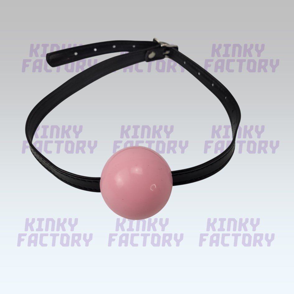 Pink Ballgag – Adjustable Leather Strap - 42 to 56 mm